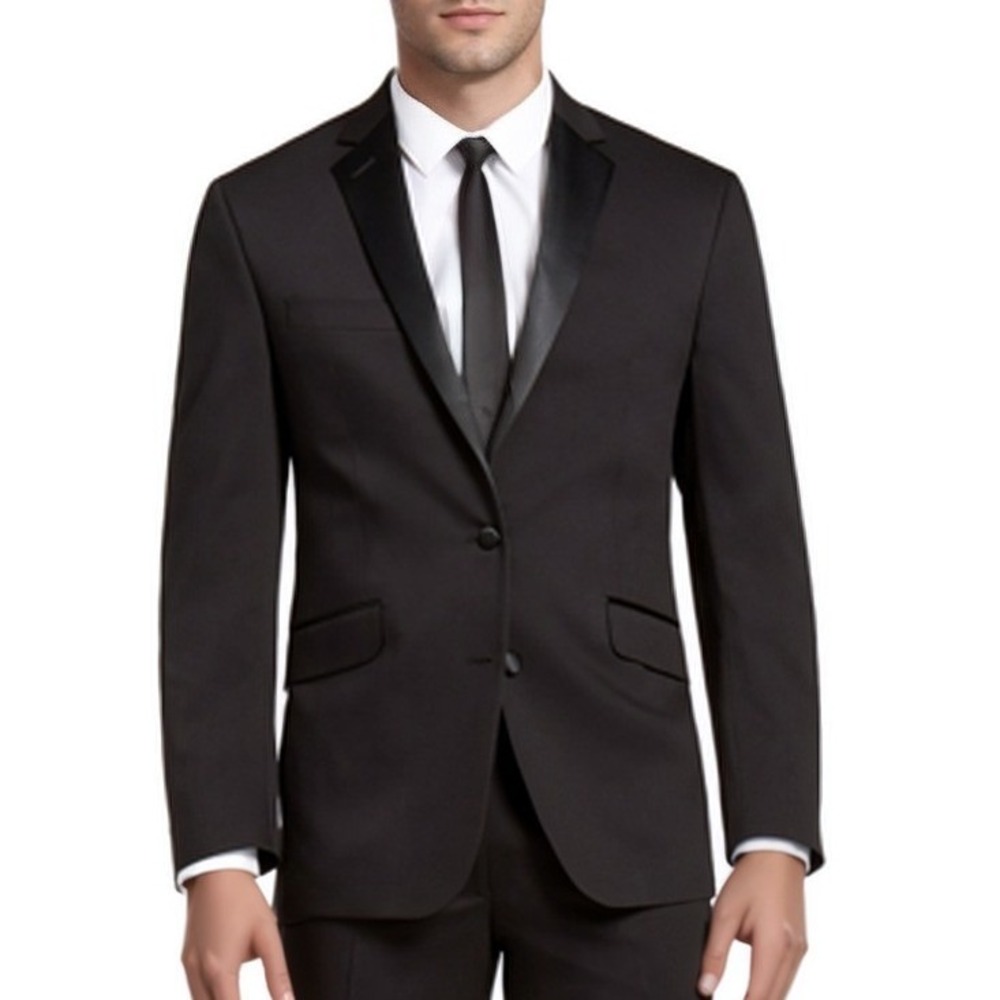 Kenneth Cole Reaction Men Sport Coat 42R Black Suit Jacket Business Casual NWT